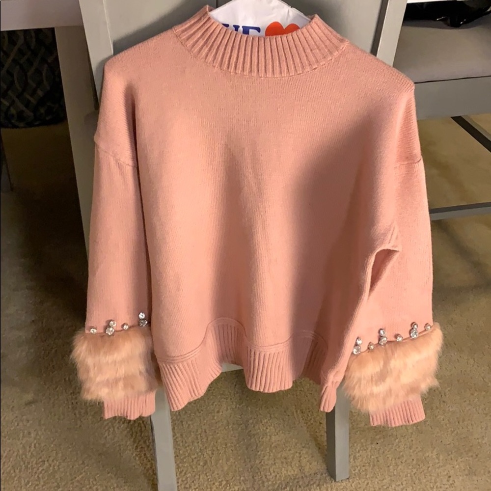 Pink Embellished Sweater